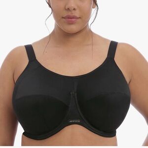 ELOMI 8041 Energise Underwire Sports Bra Size US36DDD UK‎ 36E Black